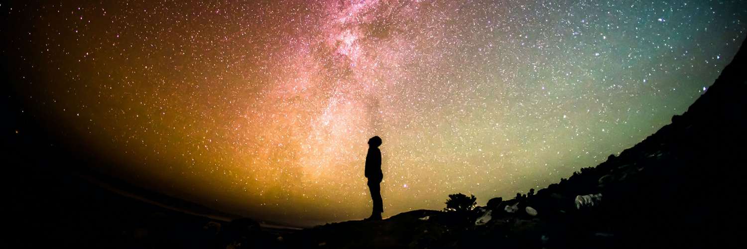 Person looking at stars in the sky